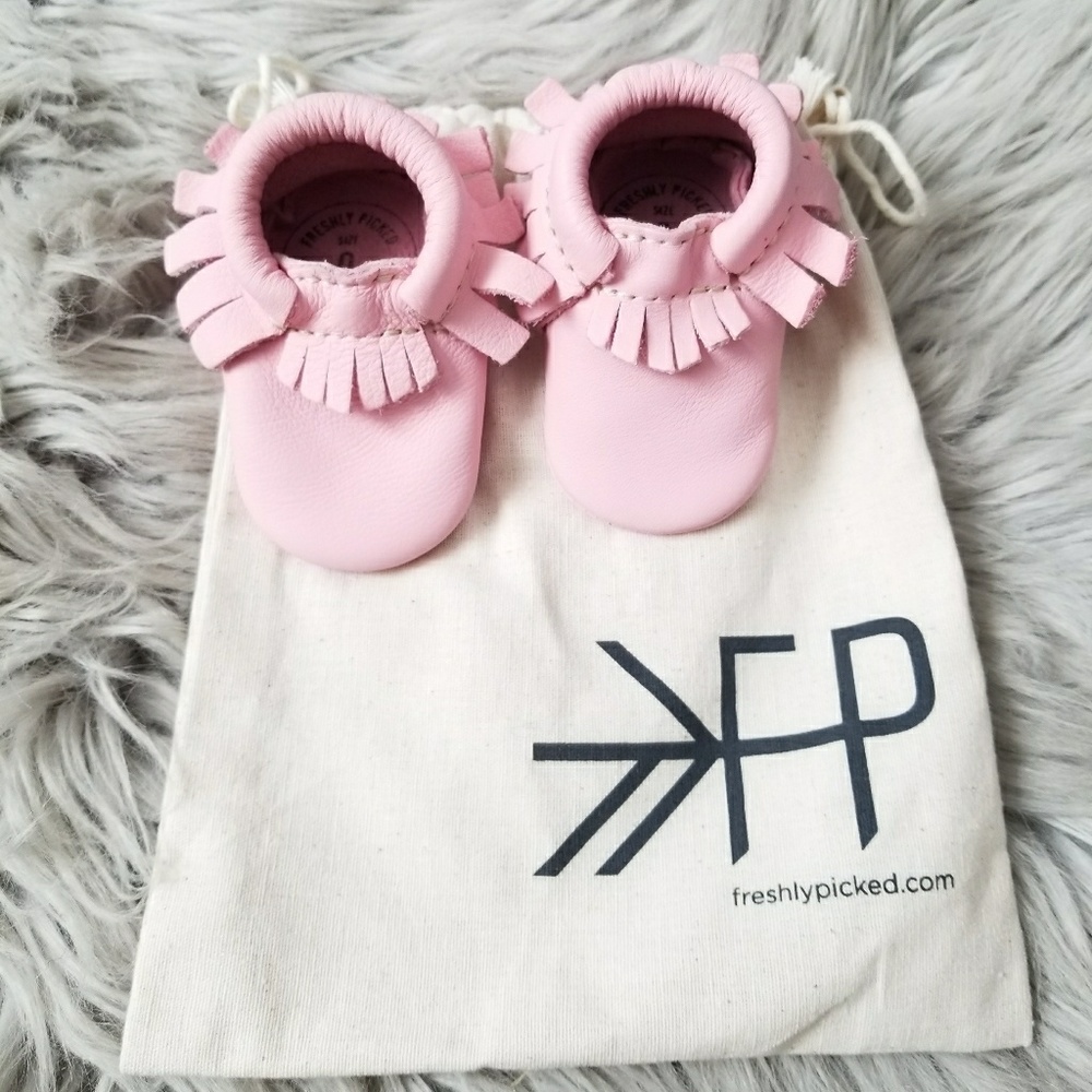 Freshly Picked Blush Leather Moccasins